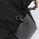 GUCCI Bamboo Hand Bag Leather Black Silver 000 0575 Auth bs30743-10