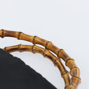 GUCCI Bamboo Hand Bag Leather Black Silver 000 0575 Auth bs30743-8