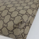 GUCCI GG Plus Supreme Clutch Bag PVC Beige Gold Auth bs30744-15