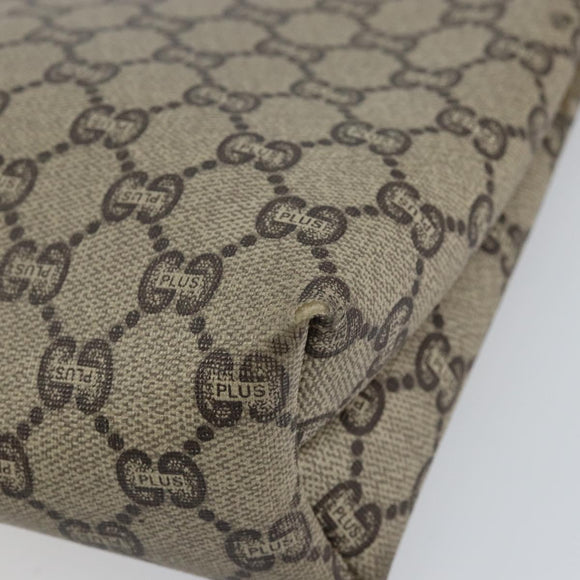 GUCCI GG Plus Supreme Clutch Bag PVC Beige Gold Auth bs30744