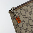 GUCCI GG Plus Supreme Clutch Bag PVC Beige Gold Auth bs30744-8