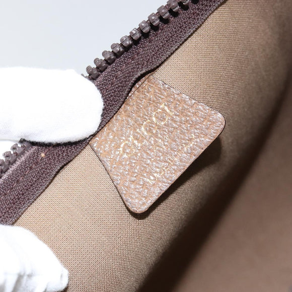 GUCCI GG Plus Supreme Clutch Bag PVC Beige Gold Auth bs30744