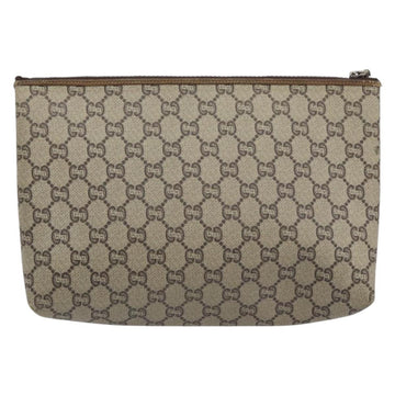 GUCCI GG Plus Supreme Clutch Bag PVC Beige Gold Auth bs30744 - 0