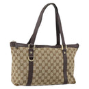 GUCCI GG Canvas Abbey Tote Bag Beige Gold 141470 Auth bs30746-1
