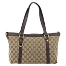 GUCCI GG Canvas Abbey Tote Bag Beige Gold 141470 Auth bs30746-2