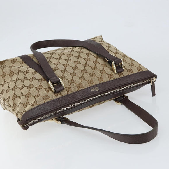 GUCCI GG Canvas Abbey Tote Bag Beige Gold 141470 Auth bs30746