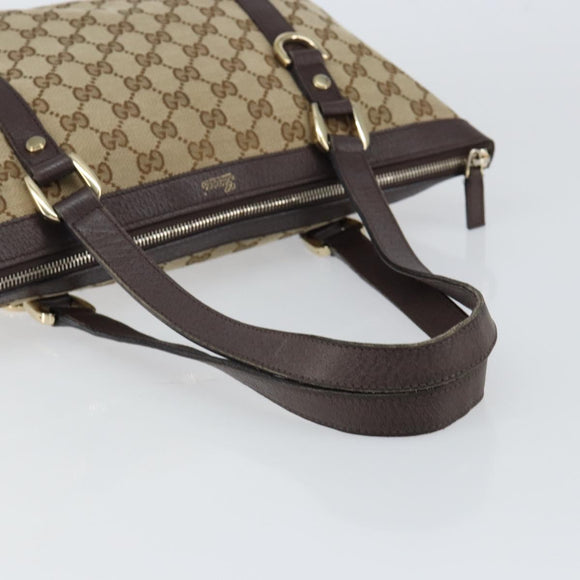GUCCI GG Canvas Abbey Tote Bag Beige Gold 141470 Auth bs30746