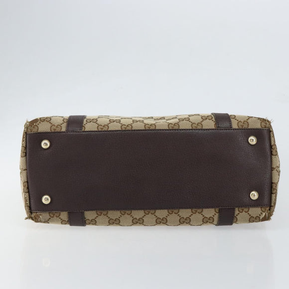 GUCCI GG Canvas Abbey Tote Bag Beige Gold 141470 Auth bs30746