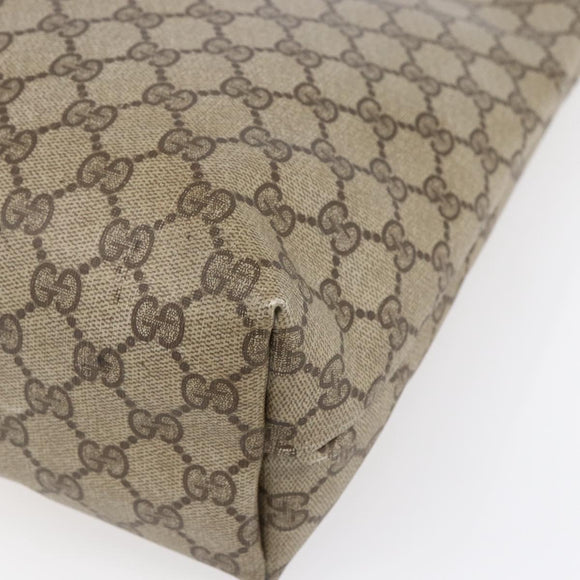 GUCCI GG Supreme Web Sherry Line Tote Bag PVC Beige Gold Auth bs30751