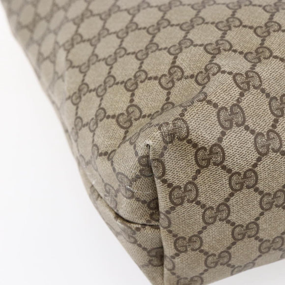 GUCCI GG Supreme Web Sherry Line Tote Bag PVC Beige Gold Auth bs30751
