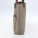 GUCCI GG Supreme Web Sherry Line Tote Bag PVC Beige Gold Auth bs30751-4