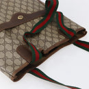 GUCCI GG Supreme Web Sherry Line Tote Bag PVC Beige Gold Auth bs30751-6