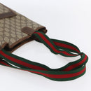 GUCCI GG Supreme Web Sherry Line Tote Bag PVC Beige Gold Auth bs30751-7