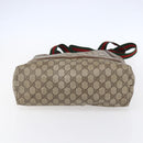 GUCCI GG Supreme Web Sherry Line Tote Bag PVC Beige Gold Auth bs30751-5