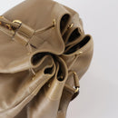 GUCCI Bamboo Backpack Leather Beige Gold 003 2855 0043 0 Auth bs30754-6