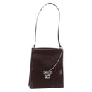 GUCCI Shoulder Bag Patent leather Brown Silver Auth bs30756-1