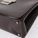 GUCCI Shoulder Bag Patent leather Brown Silver Auth bs30756-16