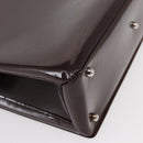 GUCCI Shoulder Bag Patent leather Brown Silver Auth bs30756-8