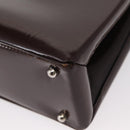 GUCCI Shoulder Bag Patent leather Brown Silver Auth bs30756-17