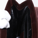 GUCCI Shoulder Bag Patent leather Brown Silver Auth bs30756-21