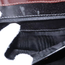 GUCCI Shoulder Bag Patent leather Brown Silver Auth bs30756-23