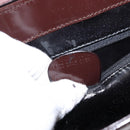 GUCCI Shoulder Bag Patent leather Brown Silver Auth bs30756-12