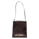 GUCCI Shoulder Bag Patent leather Brown Silver Auth bs30756-2