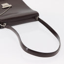 GUCCI Shoulder Bag Patent leather Brown Silver Auth bs30756-7