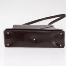 GUCCI Shoulder Bag Patent leather Brown Silver Auth bs30756-5