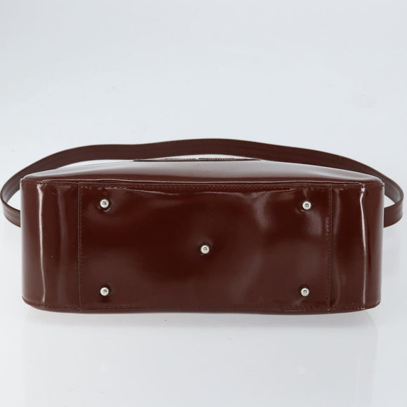 GUCCI Hand Bag Patent leather 2way Brown Gold 000 1013 0504 Auth bs30757