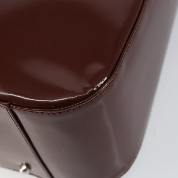 GUCCI Hand Bag Patent leather 2way Brown Gold 000 1013 0504 Auth bs30757