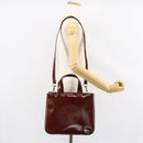 GUCCI Hand Bag Patent leather 2way Brown Gold 000 1013 0504 Auth bs30757-23