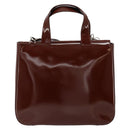 GUCCI Hand Bag Patent leather 2way Brown Gold 000 1013 0504 Auth bs30757-3