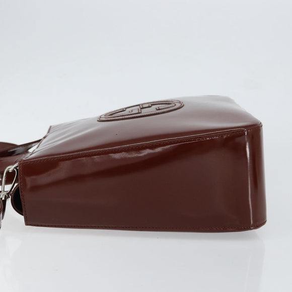GUCCI Hand Bag Patent leather 2way Brown Gold 000 1013 0504 Auth bs30757
