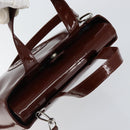 GUCCI Hand Bag Patent leather 2way Brown Gold 000 1013 0504 Auth bs30757-6