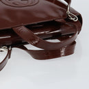 GUCCI Hand Bag Patent leather 2way Brown Gold 000 1013 0504 Auth bs30757-7