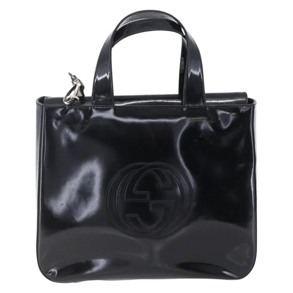 GUCCI Soho Hand Bag Patent leather Black 000 1013 0504 Auth bs30758