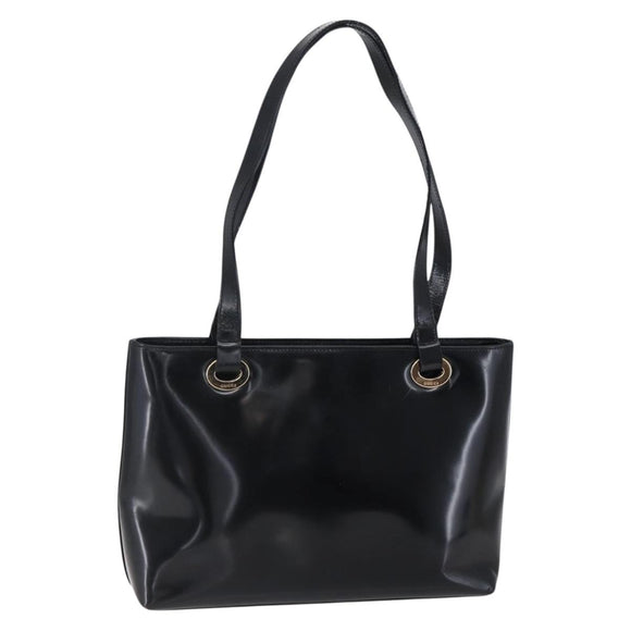 GUCCI Shoulder Bag Patent leather Black Gold 002 2058 0480 0 Auth bs30759