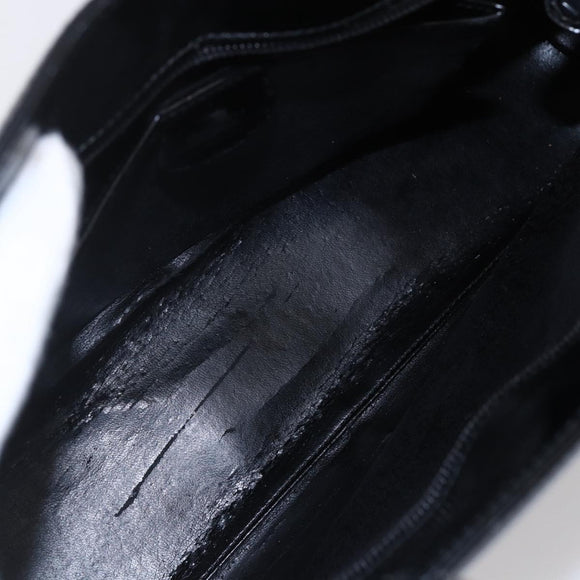 GUCCI Shoulder Bag Patent leather Black Gold 002 2058 0480 0 Auth bs30759