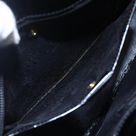 GUCCI Shoulder Bag Patent leather Black Gold 002 2058 0480 0 Auth bs30759