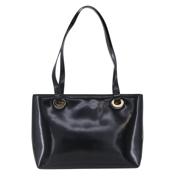 GUCCI Shoulder Bag Patent leather Black Gold 002 2058 0480 0 Auth bs30759