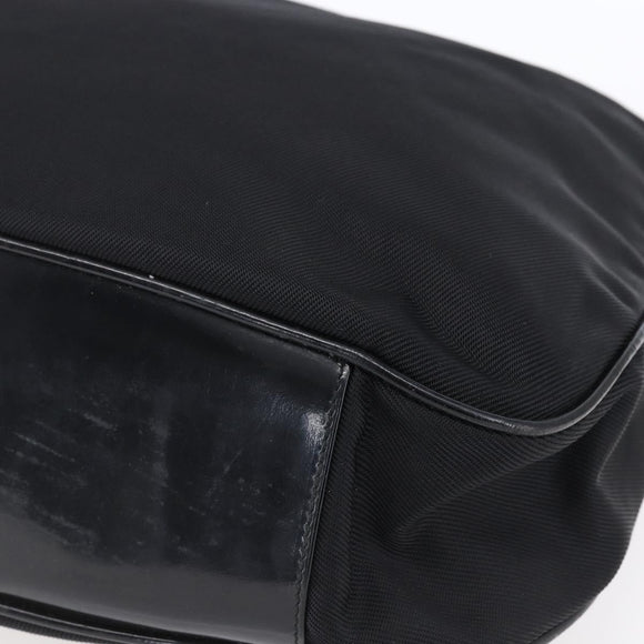 GUCCI Bamboo Hand Bag Nylon Black Silver 001 1998 1577 Auth bs30760