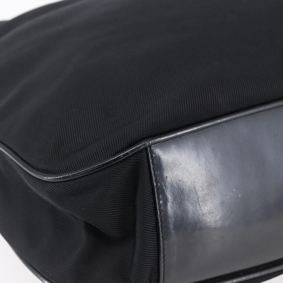 GUCCI Bamboo Hand Bag Nylon Black Silver 001 1998 1577 Auth bs30760