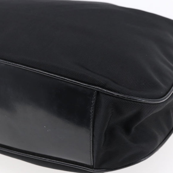 GUCCI Bamboo Hand Bag Nylon Black Silver 001 1998 1577 Auth bs30760