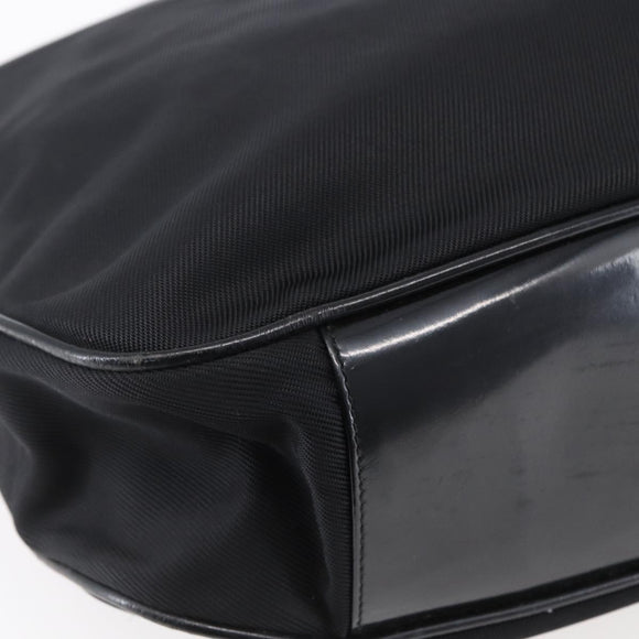 GUCCI Bamboo Hand Bag Nylon Black Silver 001 1998 1577 Auth bs30760