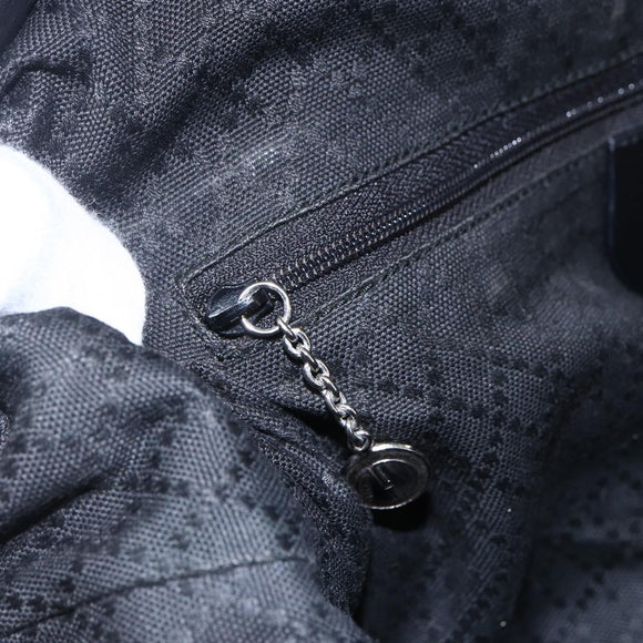 GUCCI Bamboo Hand Bag Nylon Black Silver 001 1998 1577 Auth bs30760