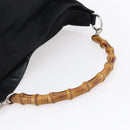 GUCCI Bamboo Hand Bag Nylon Black Silver 001 1998 1577 Auth bs30760-7