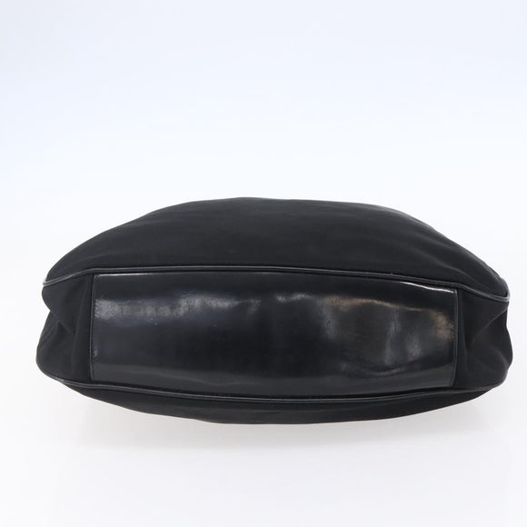 GUCCI Bamboo Hand Bag Nylon Black Silver 001 1998 1577 Auth bs30760