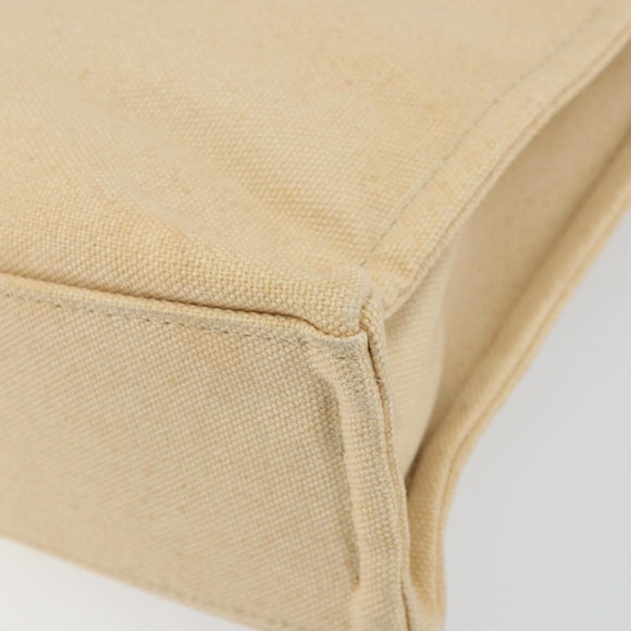 BURBERRY Nova Check Blue Label Tote Bag Nylon Beige Silver Auth bs30763