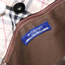 BURBERRY Nova Check Blue Label Tote Bag Nylon Beige Silver Auth bs30763-10